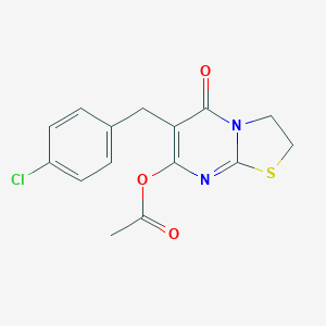 molecular formula C15H13ClN2O3S B361633 6-(4-chlorobenzyl)-5-oxo-2,3-dihydro-5H-[1,3]thiazolo[3,2-a]pyrimidin-7-yl acetate CAS No. 83277-28-5