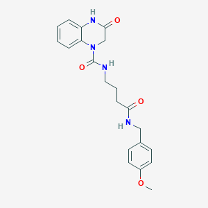 molecular formula C21H24N4O4 B361634 3-hydroxy-N-{4-[(4-methoxybenzyl)amino]-4-oxobutyl}quinoxaline-1(2H)-carboxamide CAS No. 895847-43-5