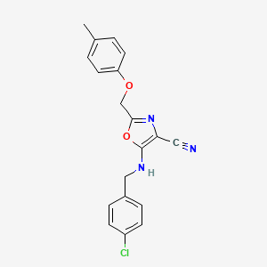 5-[(4-chlorobenzyl)amino]-2-[(4-methylphenoxy)methyl]-1,3-oxazole-4-carbonitrile