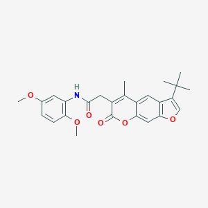 molecular formula C26H27NO6 B361636 2-(3-tert-butyl-5-methyl-7-oxo-7H-furo[3,2-g]chromen-6-yl)-N-(2,5-dimethoxyphenyl)acetamide CAS No. 902307-91-9