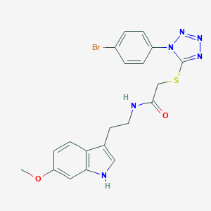 molecular formula C20H19BrN6O2S B361637 2-[1-(4-bromophenyl)tetrazol-5-yl]sulfanyl-N-[2-(6-methoxy-1H-indol-3-yl)ethyl]acetamide CAS No. 902332-22-3