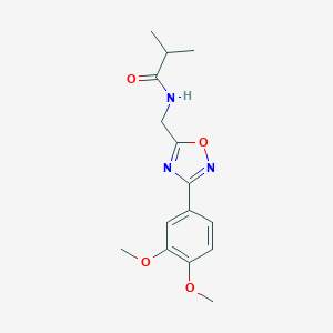 molecular formula C15H19N3O4 B361638 N-{[3-(3,4-dimethoxyphenyl)-1,2,4-oxadiazol-5-yl]methyl}-2-methylpropanamide CAS No. 876666-84-1