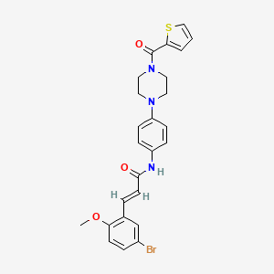 molecular formula C25H24BrN3O3S B3616389 3-(5-bromo-2-methoxyphenyl)-N-{4-[4-(2-thienylcarbonyl)-1-piperazinyl]phenyl}acrylamide 