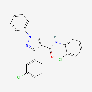 N-(2-chlorophenyl)-3-(3-chlorophenyl)-1-phenyl-1H-pyrazole-4-carboxamide