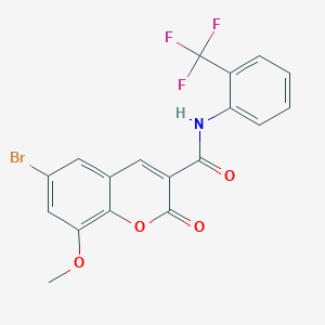 6-bromo-8-methoxy-2-oxo-N-[2-(trifluoromethyl)phenyl]-2H-chromene-3-carboxamide