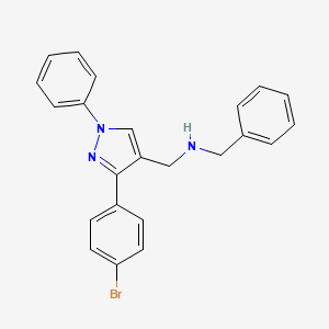 molecular formula C23H20BrN3 B3616416 N-benzyl-1-[3-(4-bromophenyl)-1-phenyl-1H-pyrazol-4-yl]methanamine 