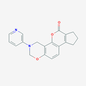 molecular formula C19H16N2O3 B361643 3-(3-pyridinyl)-3,4,8,9-tetrahydro-2H-cyclopenta[3,4]chromeno[8,7-e][1,3]oxazin-6(7H)-one CAS No. 902321-85-1