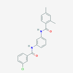 molecular formula C22H19ClN2O2 B3616430 N-{3-[(3-chlorobenzoyl)amino]phenyl}-2,4-dimethylbenzamide 