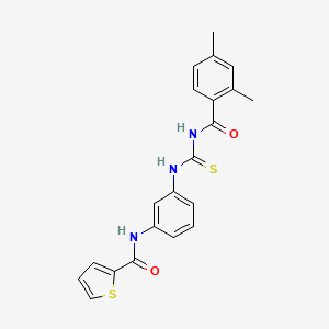 molecular formula C21H19N3O2S2 B3616458 N-[3-({[(2,4-dimethylbenzoyl)amino]carbonothioyl}amino)phenyl]-2-thiophenecarboxamide 