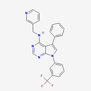 molecular formula C25H18F3N5 B3616471 5-PHENYL-N-[(PYRIDIN-3-YL)METHYL]-7-[3-(TRIFLUOROMETHYL)PHENYL]-7H-PYRROLO[2,3-D]PYRIMIDIN-4-AMINE 