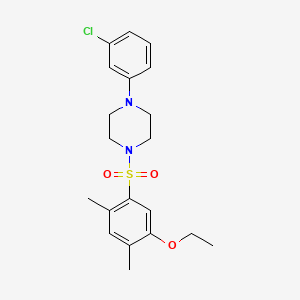 molecular formula C20H25ClN2O3S B3616482 1-(3-chlorophenyl)-4-[(5-ethoxy-2,4-dimethylphenyl)sulfonyl]piperazine 