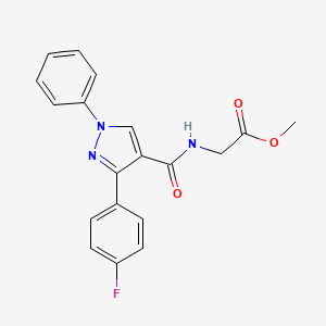 Methyl 2-[[3-(4-fluorophenyl)-1-phenylpyrazole-4-carbonyl]amino]acetate