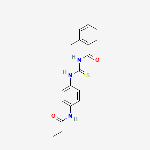 molecular formula C19H21N3O2S B3616500 2,4-dimethyl-N-({[4-(propionylamino)phenyl]amino}carbonothioyl)benzamide 