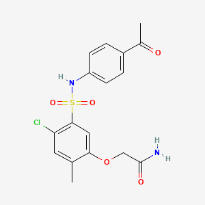 molecular formula C17H17ClN2O5S B3616515 2-(5-{[(4-acetylphenyl)amino]sulfonyl}-4-chloro-2-methylphenoxy)acetamide CAS No. 695174-83-5