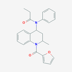 molecular formula C24H24N2O3 B361653 N-[1-(furan-2-carbonyl)-2-methyl-3,4-dihydro-2H-quinolin-4-yl]-N-phenylpropanamide CAS No. 879063-32-8