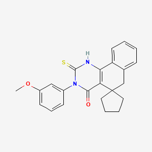 molecular formula C23H22N2O2S B3616577 3-(3-methoxyphenyl)-2-thioxo-2,3-dihydro-1H-spiro[benzo[h]quinazoline-5,1'-cyclopentan]-4(6H)-one 