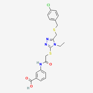 3-({[(5-{[(4-chlorobenzyl)thio]methyl}-4-ethyl-4H-1,2,4-triazol-3-yl)thio]acetyl}amino)benzoic acid