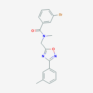 molecular formula C18H16BrN3O2 B361662 3-bromo-N-methyl-N-{[3-(3-methylphenyl)-1,2,4-oxadiazol-5-yl]methyl}benzamide CAS No. 899540-63-7