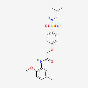 molecular formula C20H26N2O5S B3616630 2-{4-[(isobutylamino)sulfonyl]phenoxy}-N-(2-methoxy-5-methylphenyl)acetamide 