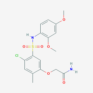 molecular formula C17H19ClN2O6S B3616636 2-(4-chloro-5-{[(2,4-dimethoxyphenyl)amino]sulfonyl}-2-methylphenoxy)acetamide 