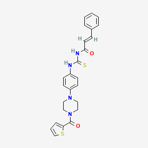 molecular formula C25H24N4O2S2 B3616646 3-phenyl-N-[({4-[4-(2-thienylcarbonyl)-1-piperazinyl]phenyl}amino)carbonothioyl]acrylamide 