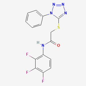 molecular formula C15H10F3N5OS B3616651 2-[(1-phenyl-1H-tetrazol-5-yl)thio]-N-(2,3,4-trifluorophenyl)acetamide 