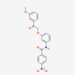 molecular formula C22H18N2O6 B3616669 N-{3-[2-(3-methoxyphenyl)-2-oxoethoxy]phenyl}-4-nitrobenzamide 