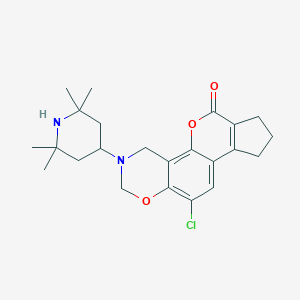 molecular formula C23H29ClN2O3 B361667 11-chloro-3-(2,2,6,6-tetramethyl-4-piperidinyl)-3,4,8,9-tetrahydro-2H-cyclopenta[3,4]chromeno[8,7-e][1,3]oxazin-6(7H)-one CAS No. 904009-18-3