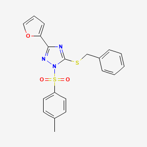 molecular formula C20H17N3O3S2 B3616703 5-(benzylthio)-3-(2-furyl)-1-[(4-methylphenyl)sulfonyl]-1H-1,2,4-triazole 