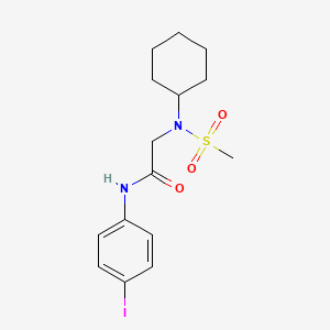 molecular formula C15H21IN2O3S B3616717 N~2~-cyclohexyl-N~1~-(4-iodophenyl)-N~2~-(methylsulfonyl)glycinamide 