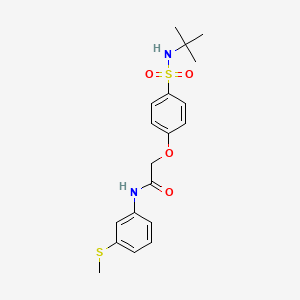 molecular formula C19H24N2O4S2 B3616725 2-{4-[(tert-butylamino)sulfonyl]phenoxy}-N-[3-(methylthio)phenyl]acetamide 