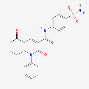 molecular formula C22H19N3O5S B3616735 N-[4-(aminosulfonyl)phenyl]-2,5-dioxo-1-phenyl-1,2,5,6,7,8-hexahydro-3-quinolinecarboxamide 