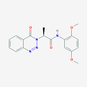 (2S)-N-(2,5-dimethoxyphenyl)-2-(4-oxo-1,2,3-benzotriazin-3-yl)propanamide