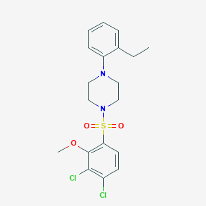 molecular formula C19H22Cl2N2O3S B3616772 1-[(3,4-dichloro-2-methoxyphenyl)sulfonyl]-4-(2-ethylphenyl)piperazine CAS No. 700849-39-4