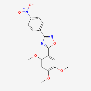 molecular formula C17H15N3O6 B3616777 3-(4-nitrophenyl)-5-(2,4,5-trimethoxyphenyl)-1,2,4-oxadiazole CAS No. 700849-67-8