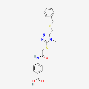 4-{[({5-[(benzylthio)methyl]-4-methyl-4H-1,2,4-triazol-3-yl}thio)acetyl]amino}benzoic acid