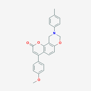 4-(4-methoxyphenyl)-9-(4-methylphenyl)-9,10-dihydro-2H,8H-chromeno[8,7-e][1,3]oxazin-2-one