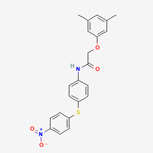 molecular formula C22H20N2O4S B3616797 2-(3,5-dimethylphenoxy)-N-{4-[(4-nitrophenyl)thio]phenyl}acetamide 