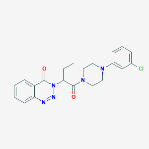 molecular formula C21H22ClN5O2 B361680 3-(1-{[4-(3-chlorophenyl)-1-piperazinyl]carbonyl}propyl)-1,2,3-benzotriazin-4(3H)-one CAS No. 900881-78-9