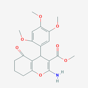 molecular formula C20H23NO7 B361681 methyl 2-amino-5-oxo-4-(2,4,5-trimethoxyphenyl)-5,6,7,8-tetrahydro-4H-chromene-3-carboxylate CAS No. 836638-80-3
