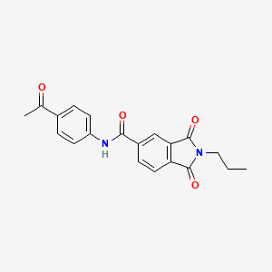 N-(4-acetylphenyl)-1,3-dioxo-2-propyl-5-isoindolinecarboxamide