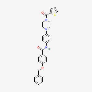 molecular formula C29H27N3O3S B3616817 4-(benzyloxy)-N-{4-[4-(2-thienylcarbonyl)-1-piperazinyl]phenyl}benzamide 