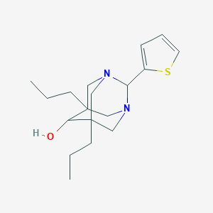 molecular formula C18H28N2OS B361682 5,7-Dipropyl-2-thiophen-2-yl-1,3-diazatricyclo[3.3.1.13,7]decan-6-ol CAS No. 878441-58-8