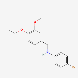 molecular formula C17H20BrNO2 B3616831 (4-bromophenyl)(3,4-diethoxybenzyl)amine 