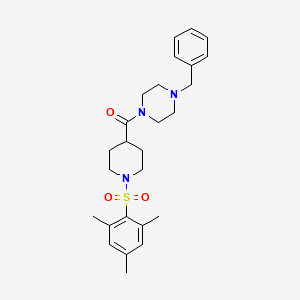 molecular formula C26H35N3O3S B3616838 1-benzyl-4-{[1-(mesitylsulfonyl)-4-piperidinyl]carbonyl}piperazine 