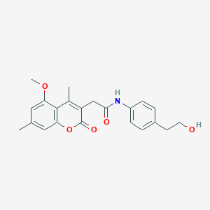 molecular formula C22H23NO5 B361685 N-[4-(2-hydroxyethyl)phenyl]-2-(5-methoxy-4,7-dimethyl-2-oxo-2H-chromen-3-yl)acetamide CAS No. 902041-97-8