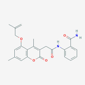 2-[({4,7-dimethyl-5-[(2-methyl-2-propenyl)oxy]-2-oxo-2H-chromen-3-yl}acetyl)amino]benzamide