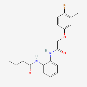 molecular formula C19H21BrN2O3 B3616872 N-(2-{[2-(4-bromo-3-methylphenoxy)acetyl]amino}phenyl)butanamide 