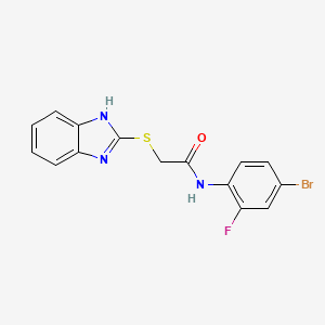 molecular formula C15H11BrFN3OS B3616907 2-(1H-benzimidazol-2-ylthio)-N-(4-bromo-2-fluorophenyl)acetamide 