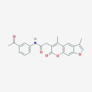 molecular formula C23H19NO5 B361693 N-(3-acetylphenyl)-2-(3,5-dimethyl-7-oxo-7H-furo[3,2-g]chromen-6-yl)acetamide CAS No. 865280-99-5